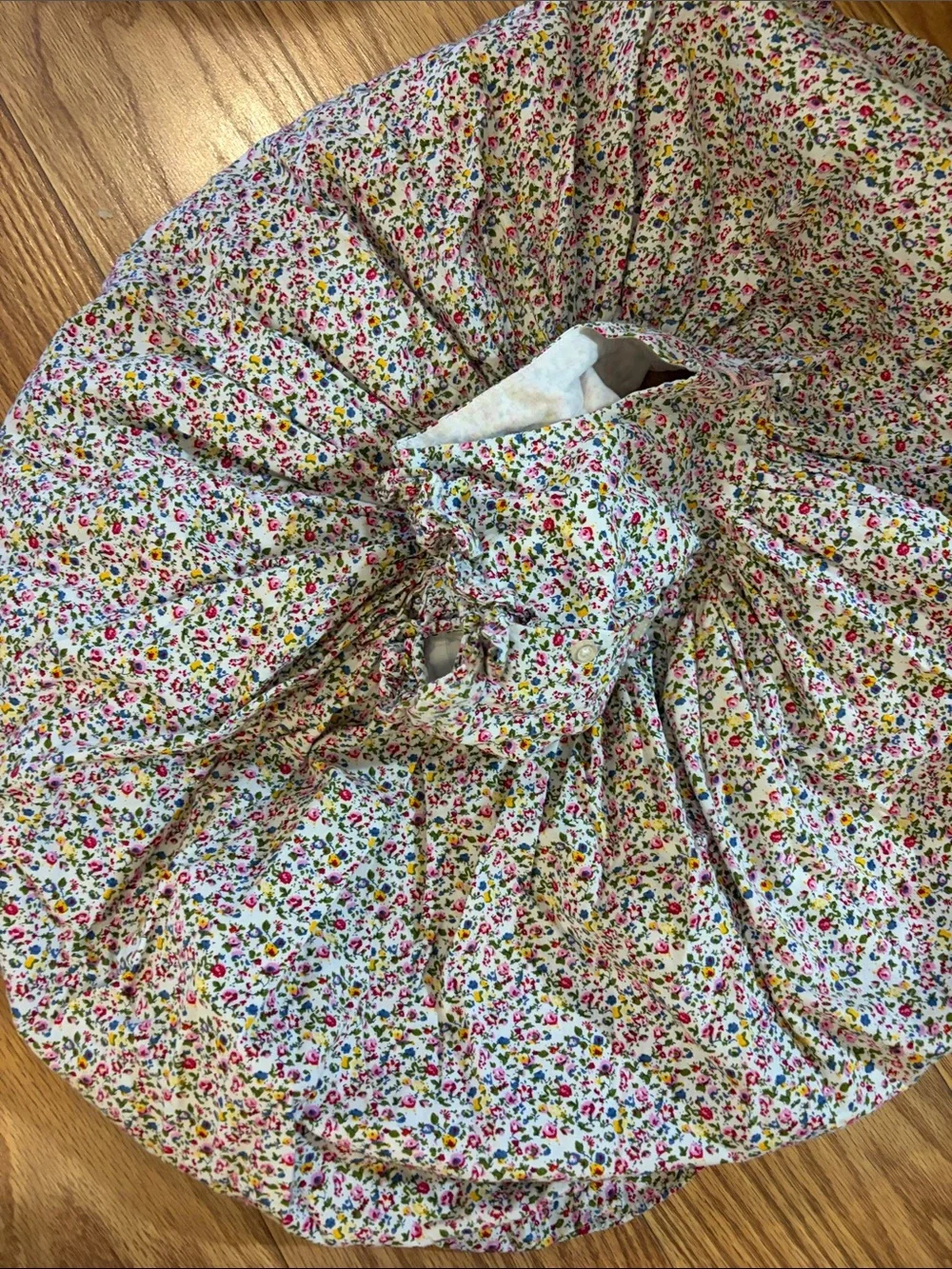 Laura Ashley Floral Ruffle Dress in Multi-Color
